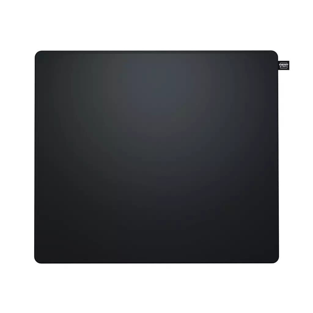 Black gaming mouse pad with a smooth surface and stitched edges, featuring the Cherry XTRFY logo in the top right corner.