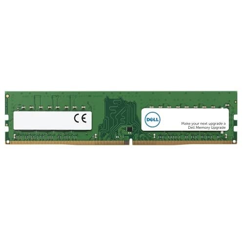 Green circuit board memory module with a gold connector edge, labeled "DELL" and "16 GB DDR5 5600 MHz," featuring a white area for identification and CE marking.