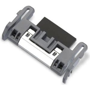 Gray plastic Epson separation pad with a black rubber surface and a silver metal strip, designed for precise paper handling in printers.
