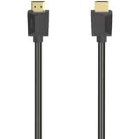 Black Hama HDMI cable 1m with gold-plated Type A connectors and sleek design.