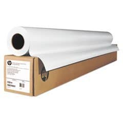 Roll of HP Canvas, Professional Matte, measuring 60" x 50', featuring a smooth white surface, packaged in a brown cardboard box with product labeling.