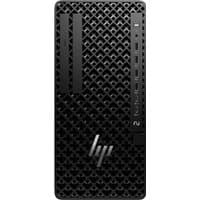 Black HP Z1 Tower G1i desktop with mesh front panel, vertical logo, and sleek design.