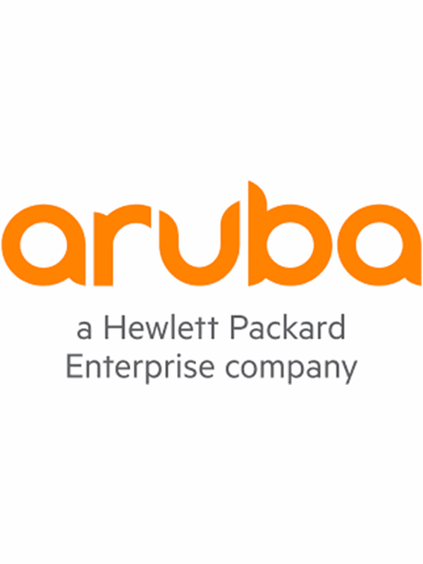 HPE Aruba Networking logo in bold orange with the text "a Hewlett Packard Enterprise company" in gray below, set against a white background.