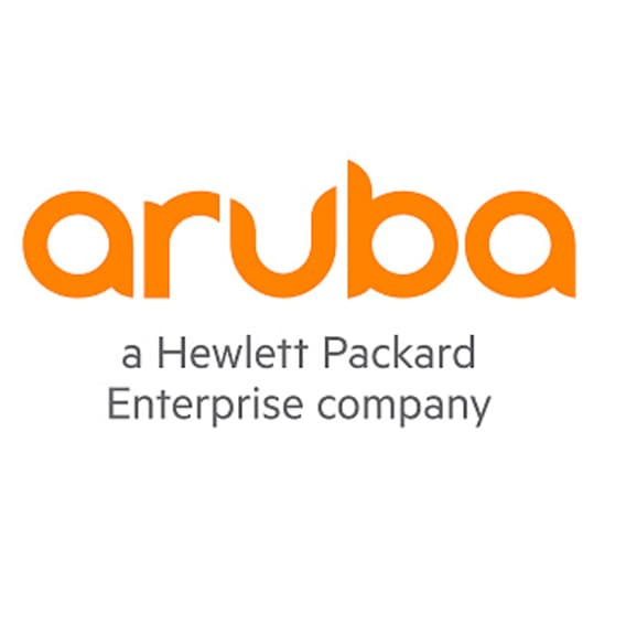 HPE Aruba Networking MC-VA-50 (RW) Support for 50 AP Virtual Mobility features a sleek design with an orange "aruba" logo and gray text, emphasizing its enterprise networking capabilities.