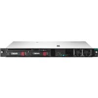 HPE ProLiant DL20 Gen10 Plus server, 1U rack, silver with black front panel, dual cooling fans, and drive bays.