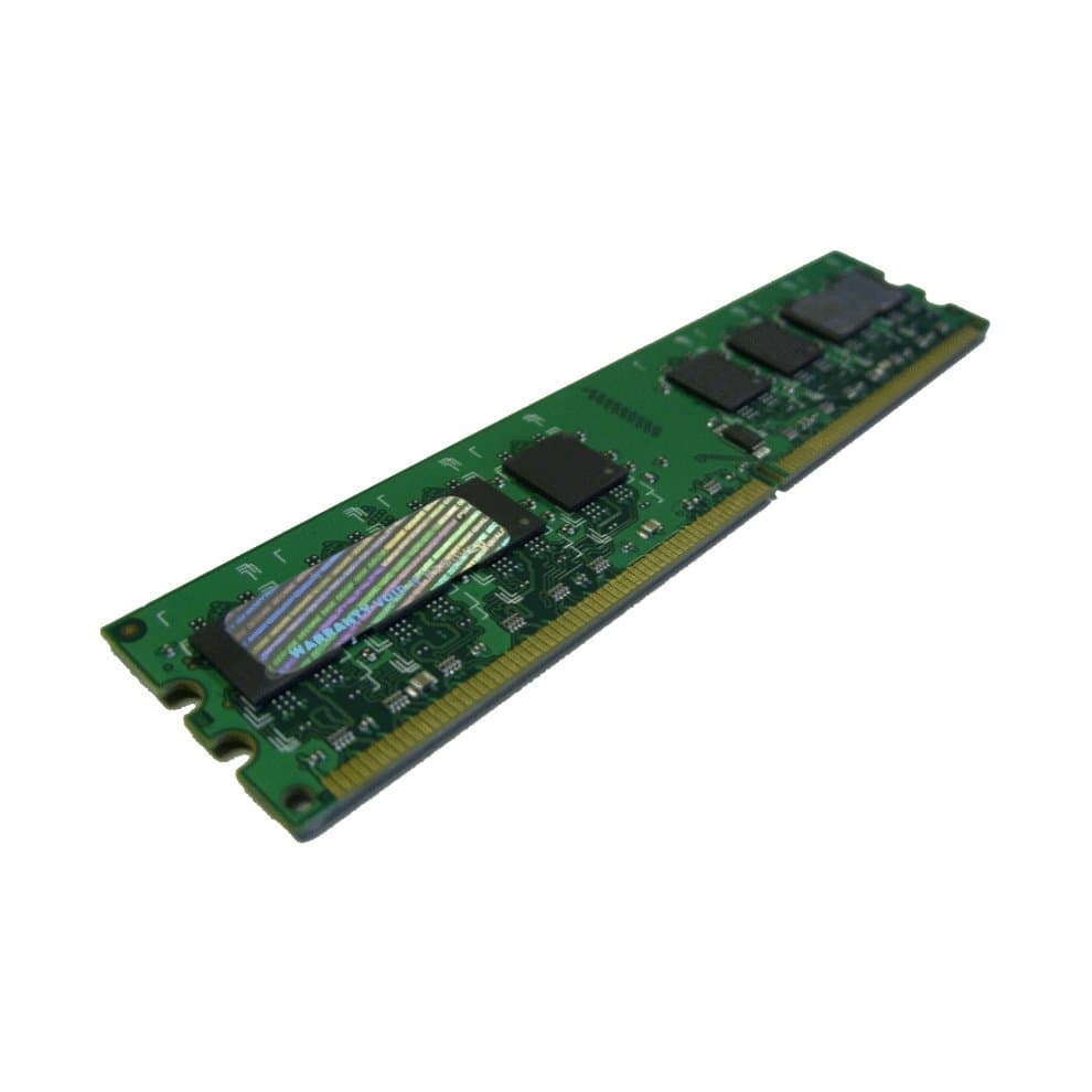 Green printed circuit board memory module with a gold connector edge, featuring several black chips and a reflective strip, labeled as Hypertec 2GB DDR3 1333 MHz ECC.