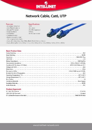 Intellinet Network Patch Cable. Cat6. 1.5m. Grey. CCA. U/UTP. PVC. RJ4 - image 2