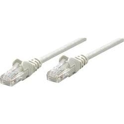 Grey Intellinet Cat6 network patch cable, 20m long, featuring CCA material, U/UTP design, PVC insulation, and RJ45 connectors on both ends.