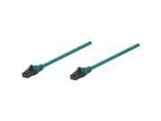 Green 3m Intellinet Cat6 network patch cable with CCA material, U/UTP configuration, PVC insulation, and RJ45 connectors on both ends.