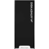 Black iStorage diskAshur M² SSD with white text, sleek rectangular design, silver accents, and secure keypad.