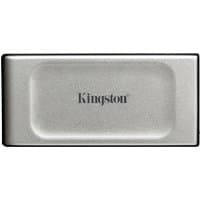 Silver Kingston Technology 1000G Portable SSD XS2000 with rounded edges and black trim.
