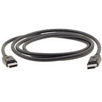 Black 100m 10GBASE-T SFP+ cable by Kramer Electronics, featuring two sturdy connectors at each end for high-speed network connections.