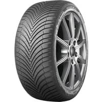 Kumho Solus 4S HA32 tire, 245/65 R17, black tread with V-shaped grooves, silver alloy wheel, SUV design.