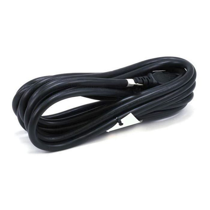 Black 1-meter power cable by Lenovo, featuring a durable rubber exterior and a standard plug connector at one end, coiled neatly for storage.