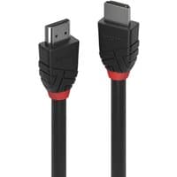 Black Lindy 10m HDMI cable with red accents and textured connectors.