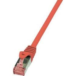 Red 0.25m Cat.6 S/FTP networking cable with a sleek design, featuring a clear plastic connector and a flexible, durable material for reliable data transmission.
