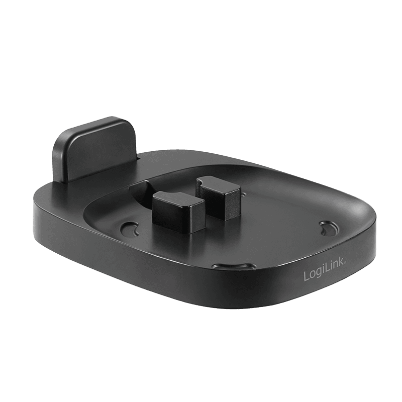 Compact black wall mount designed for Sonos One and One SL speakers, featuring a sleek design with two support brackets and a smooth, durable surface.