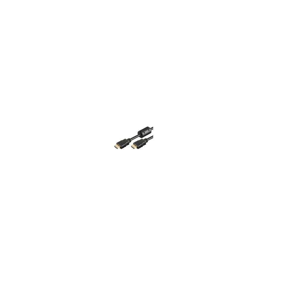Black Microconnect HDMI High Speed Cable, 3 meters long, featuring gold-plated connectors on both ends for optimal signal transmission.