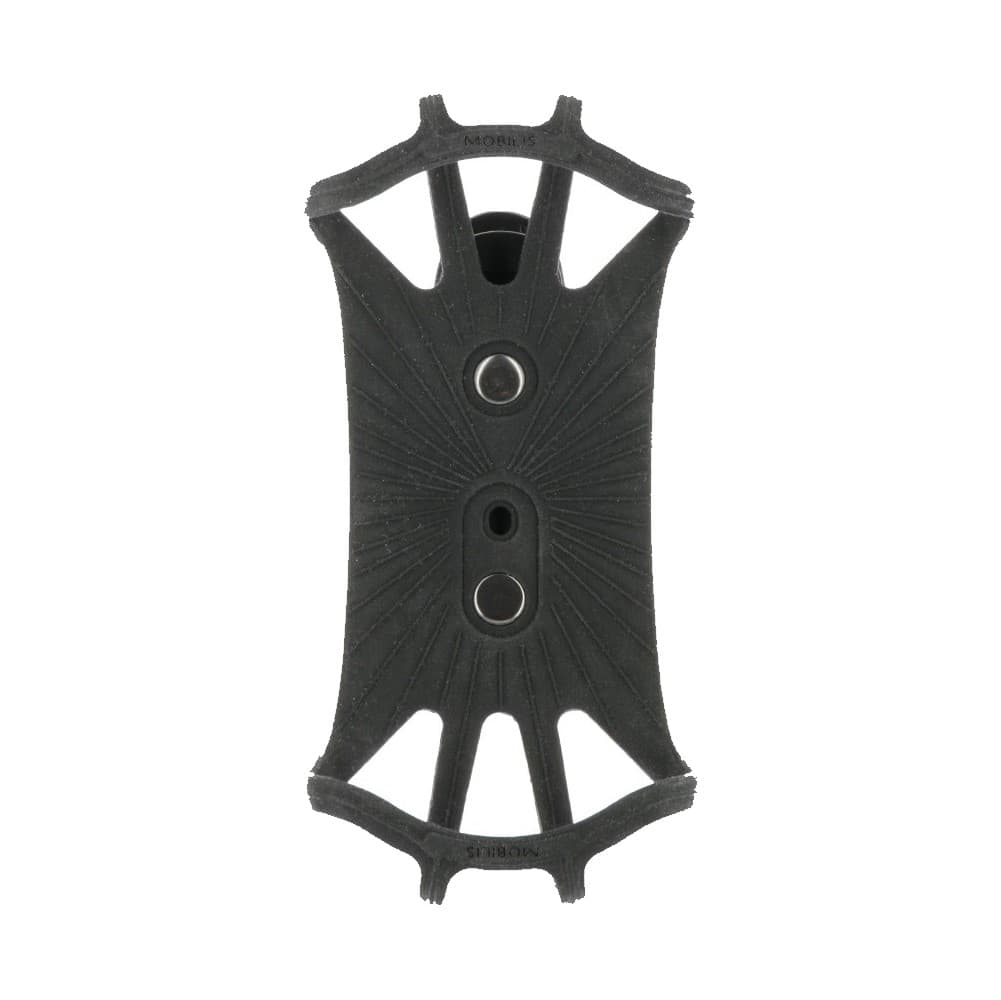 Black Mobilis Universal Case designed for 5-7 inch devices, featuring a flexible material and a 90° rotating clip for versatile attachment options.