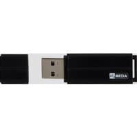 Black MyMedia MyUSB Drive 64 GB USB Type-A 2.0 with retractable connector and Verbatim logo.
