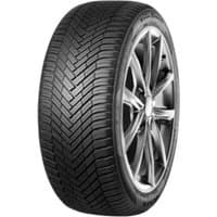 Nexen N blue 4 Season 2 tire, 265/60 R18, black tread with chevron pattern, mounted on a silver alloy wheel.