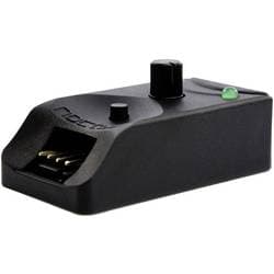 Compact black fan controller with a smooth surface, a prominent knob for adjustment, and a green LED indicator, designed for efficient fan speed management.