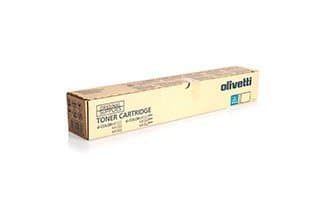 Cyan toner cartridge for Olivetti D-Color MF 222, packaged in a beige box with Olivetti branding, designed for up to 25,000 pages.