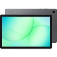 Grey Samsung A11+ tablet with 11-inch display, slim bezels, rear camera, and sleek design.