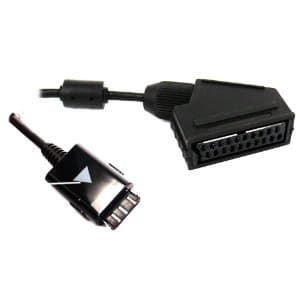 Samsung CF Cle Slim cable featuring a black plastic connector with multiple pins on one end and a single USB-like connector on the other, designed for data transfer.