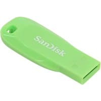 Green SanDisk Cruzer Blade 32 GB USB flash drive, USB Type-A 2.0, compact design with rounded edges.