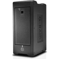Black SanDisk G-RAID SHUTTLE 8 disk array, 96 TB, with perforated front panel and G-RAID branding on the side.