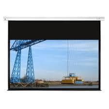 Sapphire AV SEWS180RWSF-ATR10 projection screen, 79 inches, 16:9 aspect ratio, featuring a sleek black frame and a smooth white viewing surface for optimal image clarity.