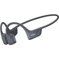 Black Shokz Openrun Pro 2 bone-conducting headphones with sleek wraparound design and branded logo on the side.