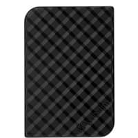 Black Verbatim Store 'n' Go USB 3.0 Hard Drive 4TB with checkered pattern and rounded corner design.