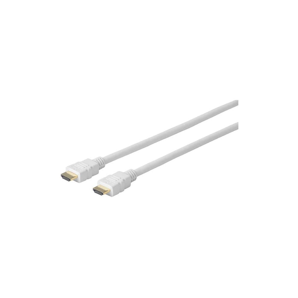 Vivolink Pro HDMI cable in white, 0.5m long, featuring ultra-flexible construction with gold-plated connectors on both ends for optimal connectivity.