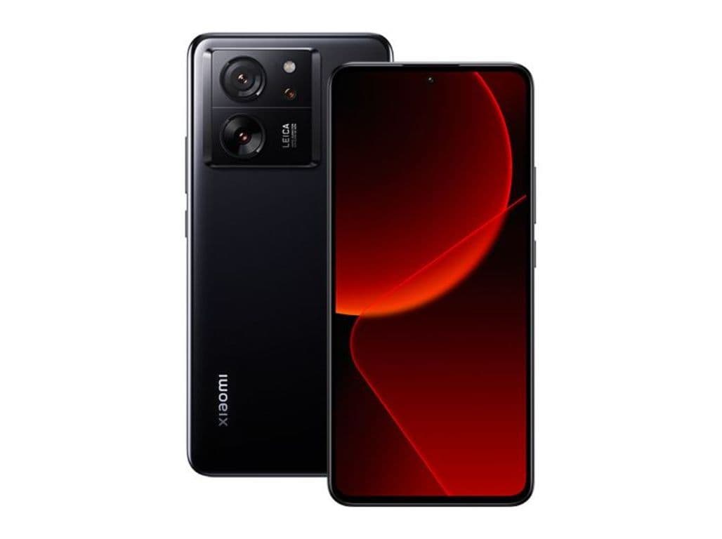 Xiaomi 13T Pro 5G smartphone in sleek black, featuring a dual-camera setup on the back, a vibrant display with minimal bezels, and a modern design.
