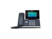 Yealink T54W 16 Line IP HD Phone features a sleek black design, a large color display, programmable keys, and a modern handset, ideal for professional communication.
