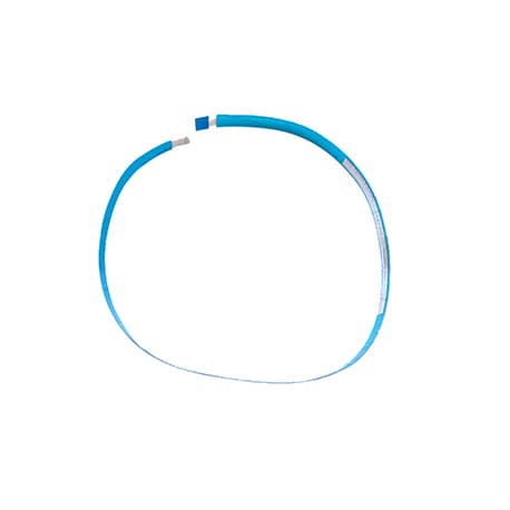 Blue flexible cable with white connectors at both ends, designed as a spare part for Zebra 105934-132 printer/scanner.