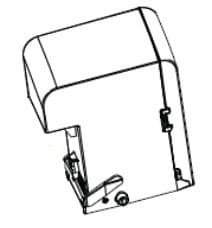 Black plastic printer/scanner spare part card cartridge with a sleek design, featuring a hinged lid and a secure locking mechanism.