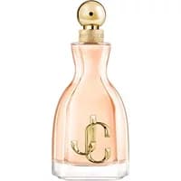 Jimmy Choo I Want Choo Eau De Parfum 40ml, clear bottle with gold cap and JC logo, peach-colored perfume inside.