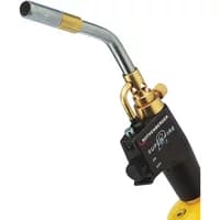 "Black and gold Rothenberger brazing torch with adjustable nozzle and ergonomic handle"