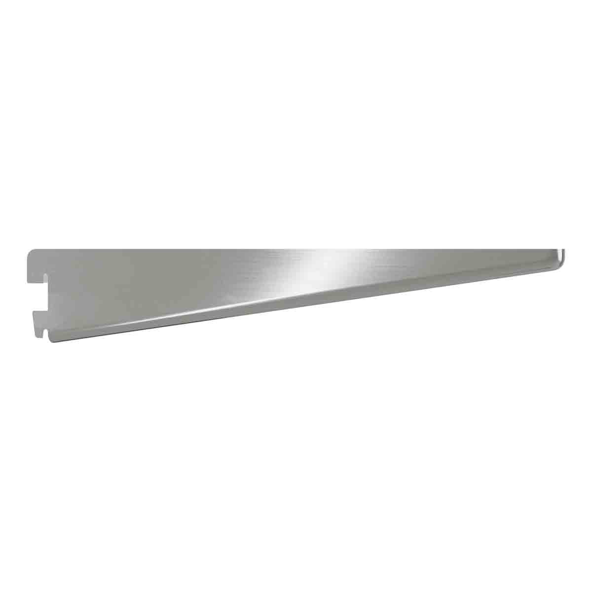 Rothley Twin Slot Shelving Kit featuring silver krome 8-inch brackets and 78-inch uprights, showcasing a sleek, metallic finish and sturdy design for versatile storage solutions.