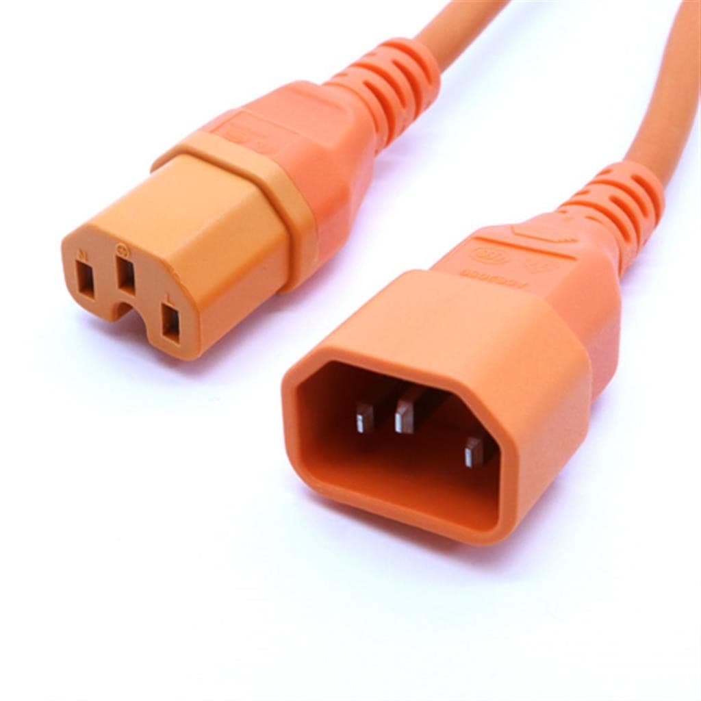 Cablenet 1.5m IEC C14 - IEC C15 Hot Condition Orange H05RR-F 1.0mm Pow - image 2