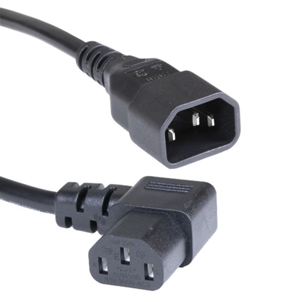 Cablenet 2m IEC C14 - Right Angle IEC C13 Black PVC 1.0mm Power Leads - image 2