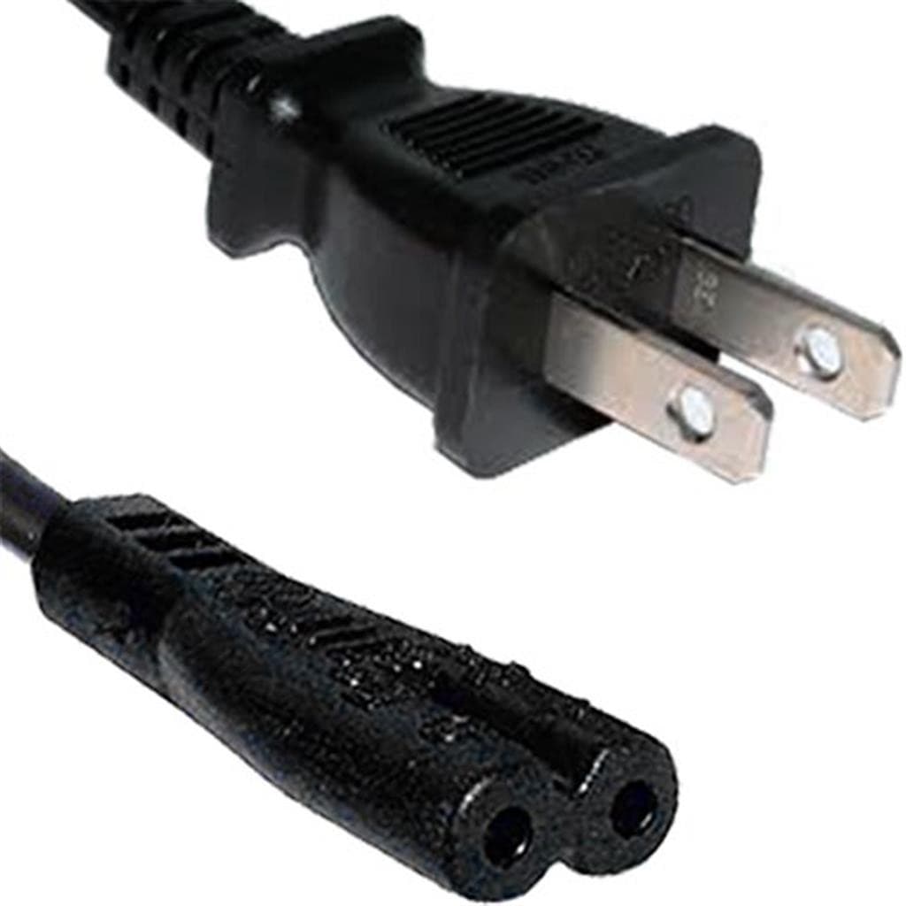 Cablenet 2m USA Plug (2 Pin) - IEC C7 Figure of 8 Black PVC Power Lead - image 2