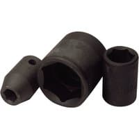 Black Draper Expert impact socket, 1/2" square drive, 10mm size, with durable matte finish and hexagonal opening.