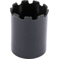 Black Draper Expert hole saw with tungsten carbide grit edge, 41mm diameter, cylindrical shape with jagged top edge.