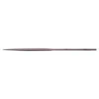Draper half round second cut needle file, slender with a tapered end, metal finish, sold in a box of 12.