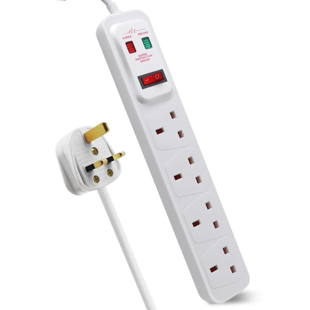 ExtraStar 4 Gang 13A Switched Surge Protected Extension Lead 2m - image 3