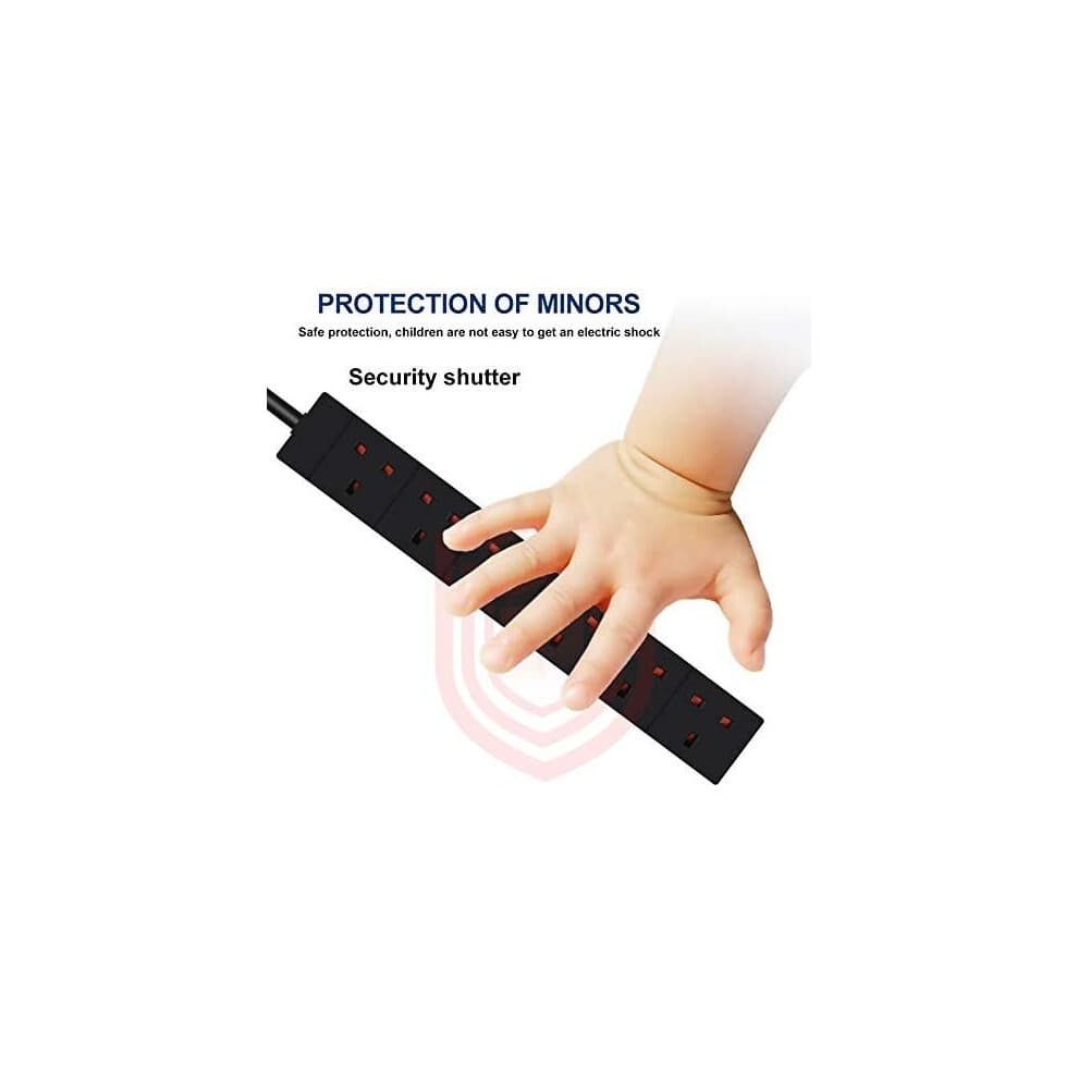 ExtraStar 6 Way 13A Black Extension Lead 1m - image 4